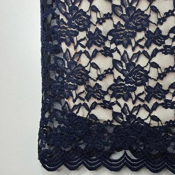 Atmosphere Navy Lace Pencil Skirt - Picture 4 of 9